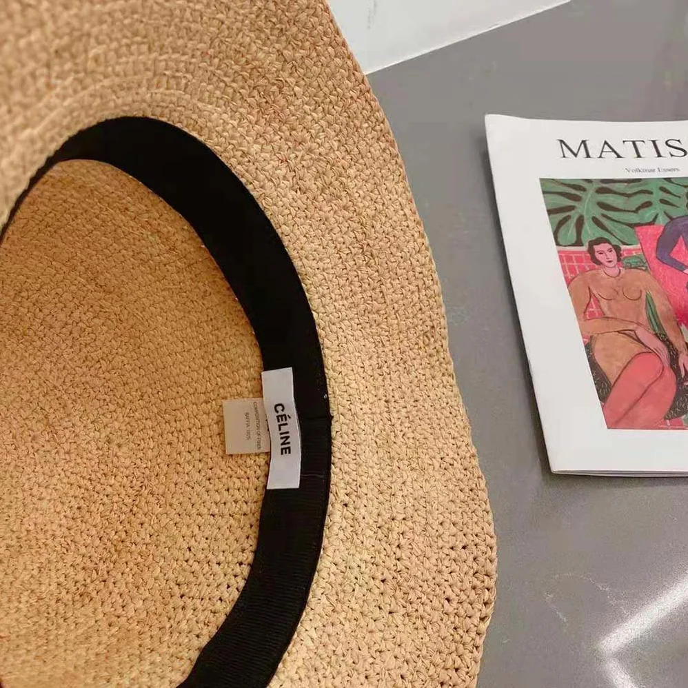 Celine Triomphe Hat in Raphia for Women