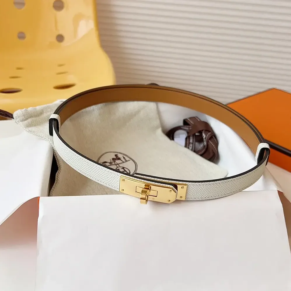 Hermes Kelly 18 Belt for Women in White