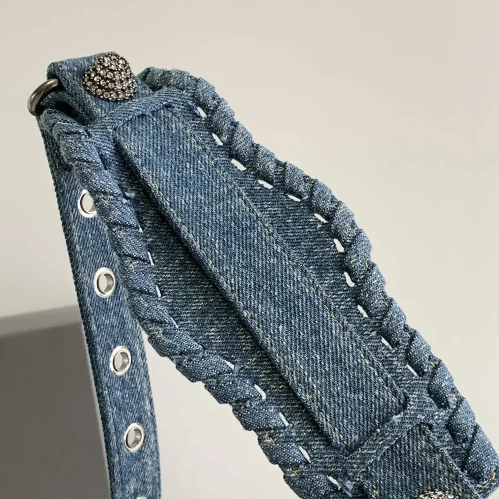 Balenciaga Neo Cagole City Handbag Denim with Rhinestones in Blue for Women Balenciaga Neo Cagole City Handbag Denim with Rhinestones in Blue for Women