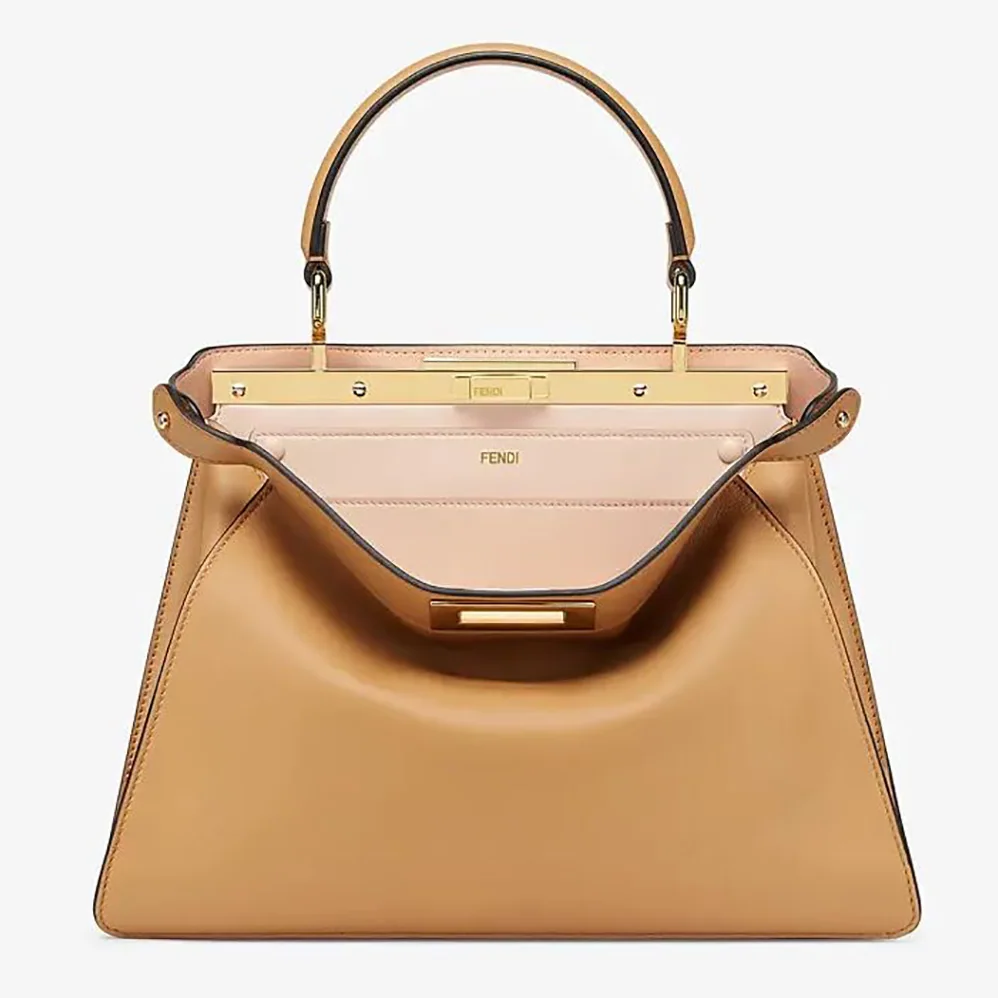 Fendi Peekaboo Iseeu Medium Leather Bag for Women in Sandy Fendi Peekaboo Iseeu Medium Leather Bag for Women in Sandy