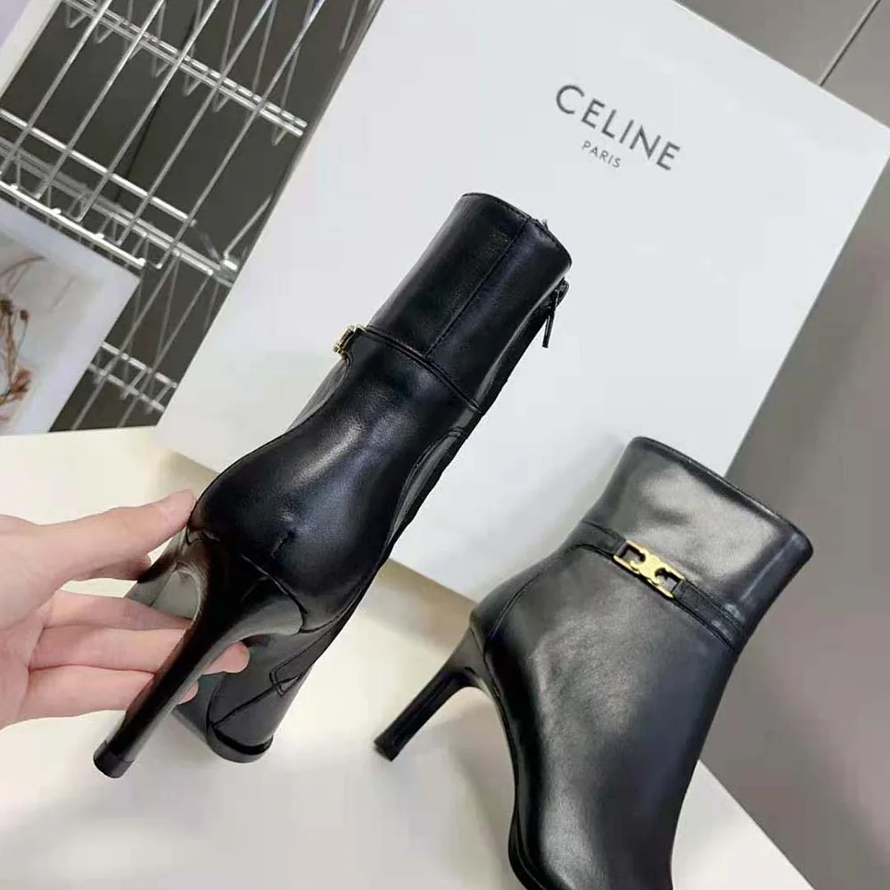 Celine Verneuil Ankle Boot with Triomphe in Calfskin for Women Celine Verneuil Ankle Boot with Triomphe in Calfskin for Women