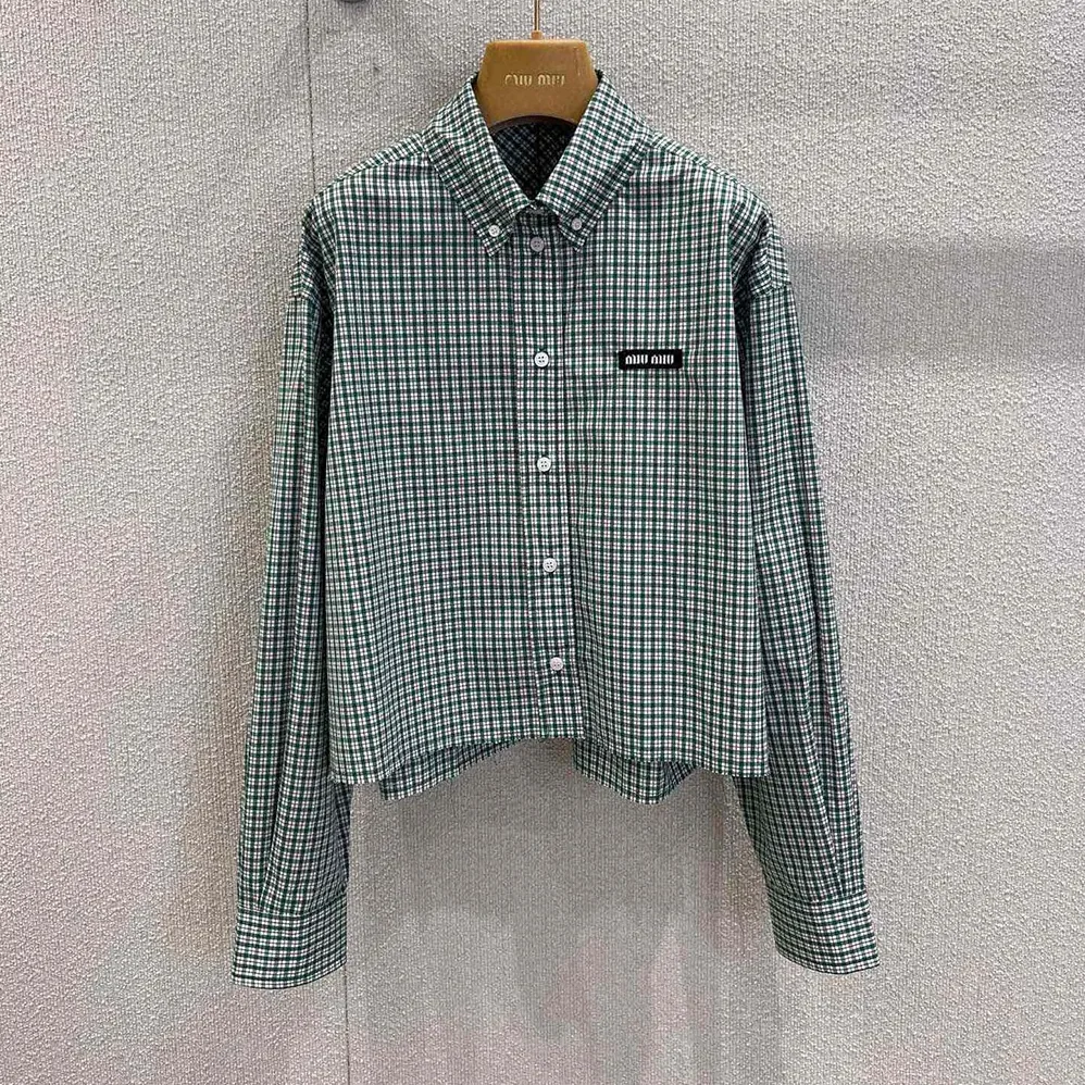 Miu Miu Checked Shirt MK1659_17L1_F026R for Women Miu Miu Checked Shirt MK1659_17L1_F026R for Women