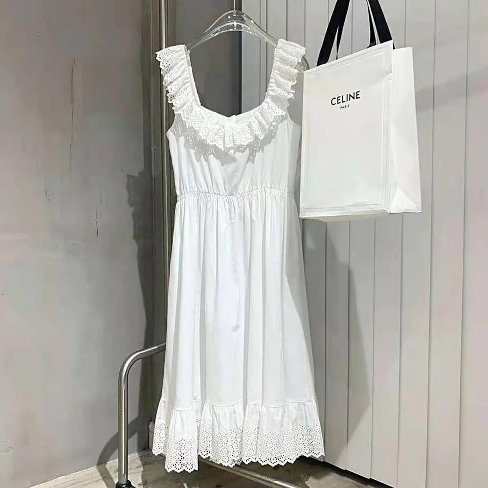 Celine Prairie Dress in Cotton Percale for Women Celine Prairie Dress in Cotton Percale for Women