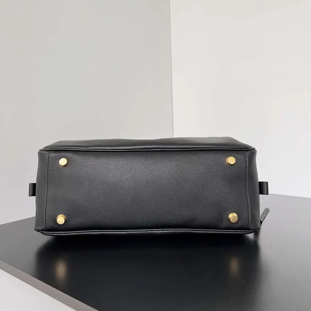 Prada Carrie Bowling Bag Small in Black Calfskin for Women Prada Carrie Bowling Bag Small in Black Calfskin for Women