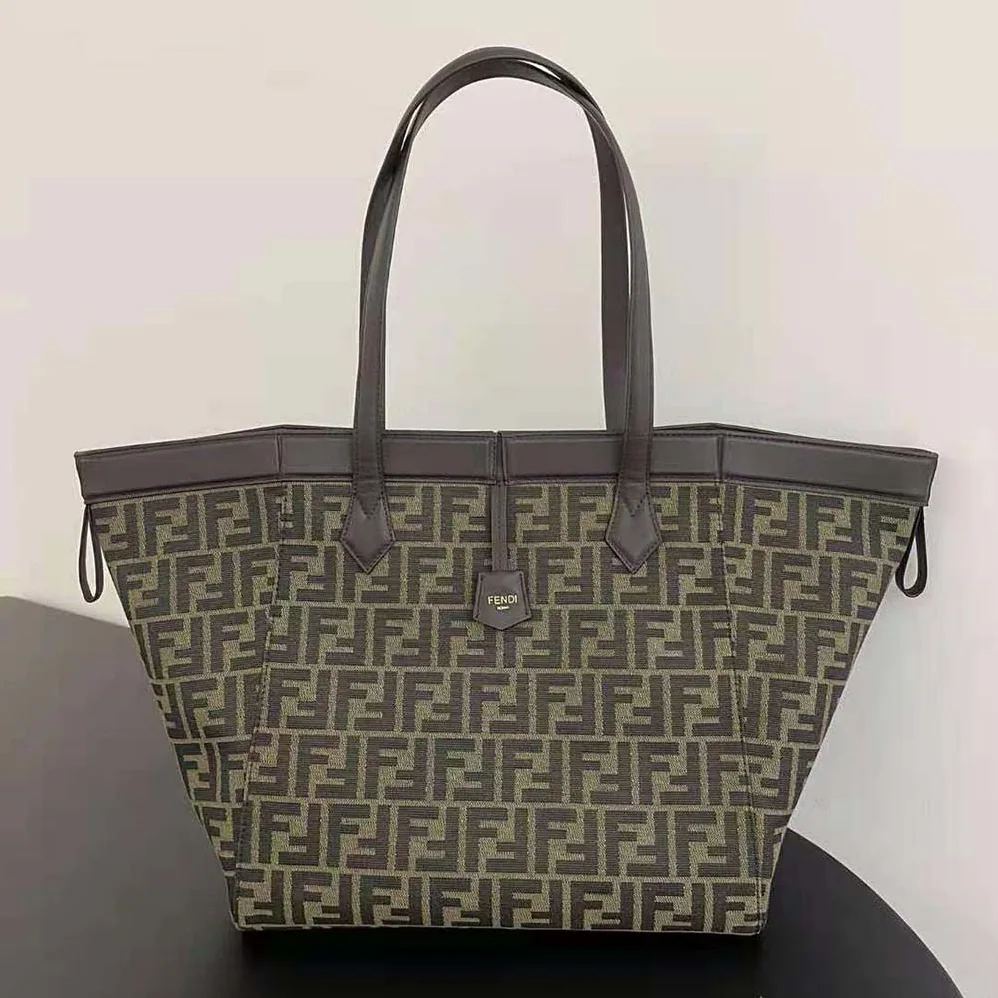 Fendi Origami Large Brown FF Jacquard Fabric Bag that can be Transformed for Women Fendi Origami Large Brown FF Jacquard Fabric Bag that can be Transformed for Women