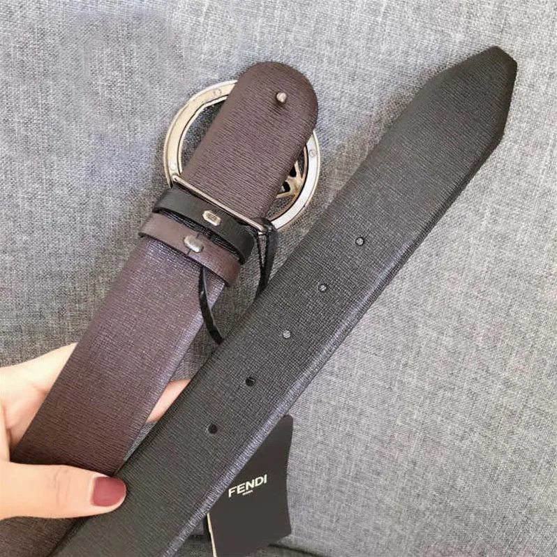 Fendi Black and Brown Leather Belt for Men Fendi Black and Brown Leather Belt for Men