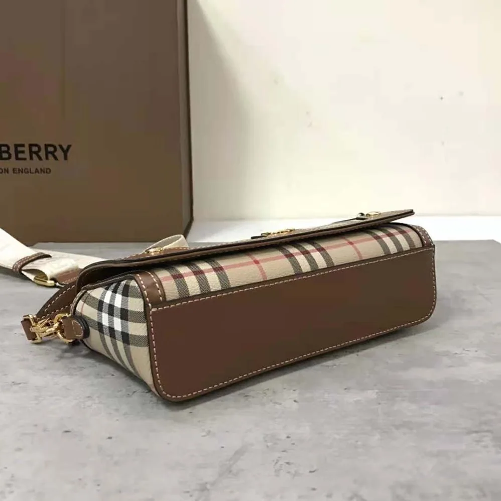 Burberry Top Handle Note Bag with Logo-engraved Studs for Women in Brown