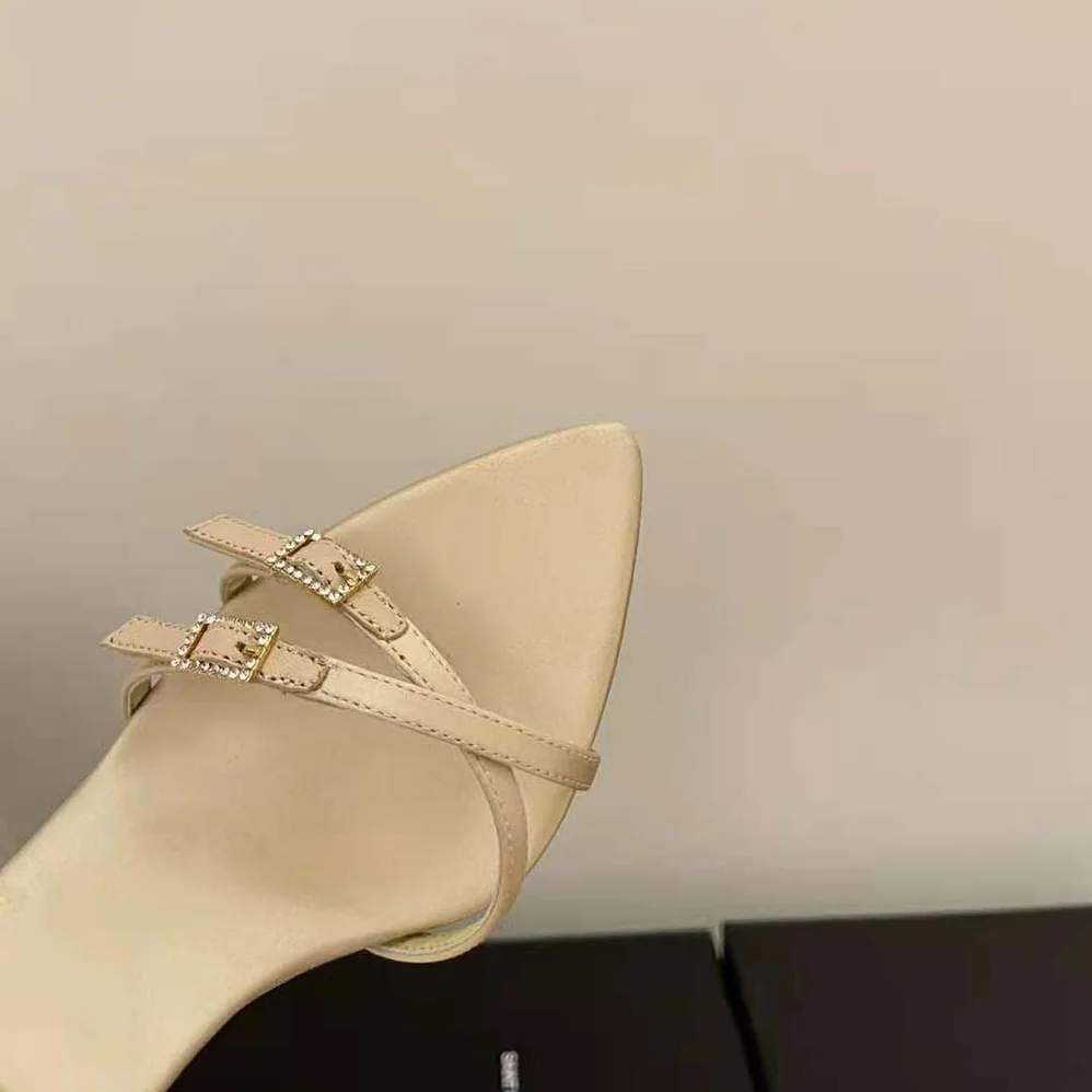 Saint Laurent YSL Lila Sandals in Crepe Satin for Women in Beige