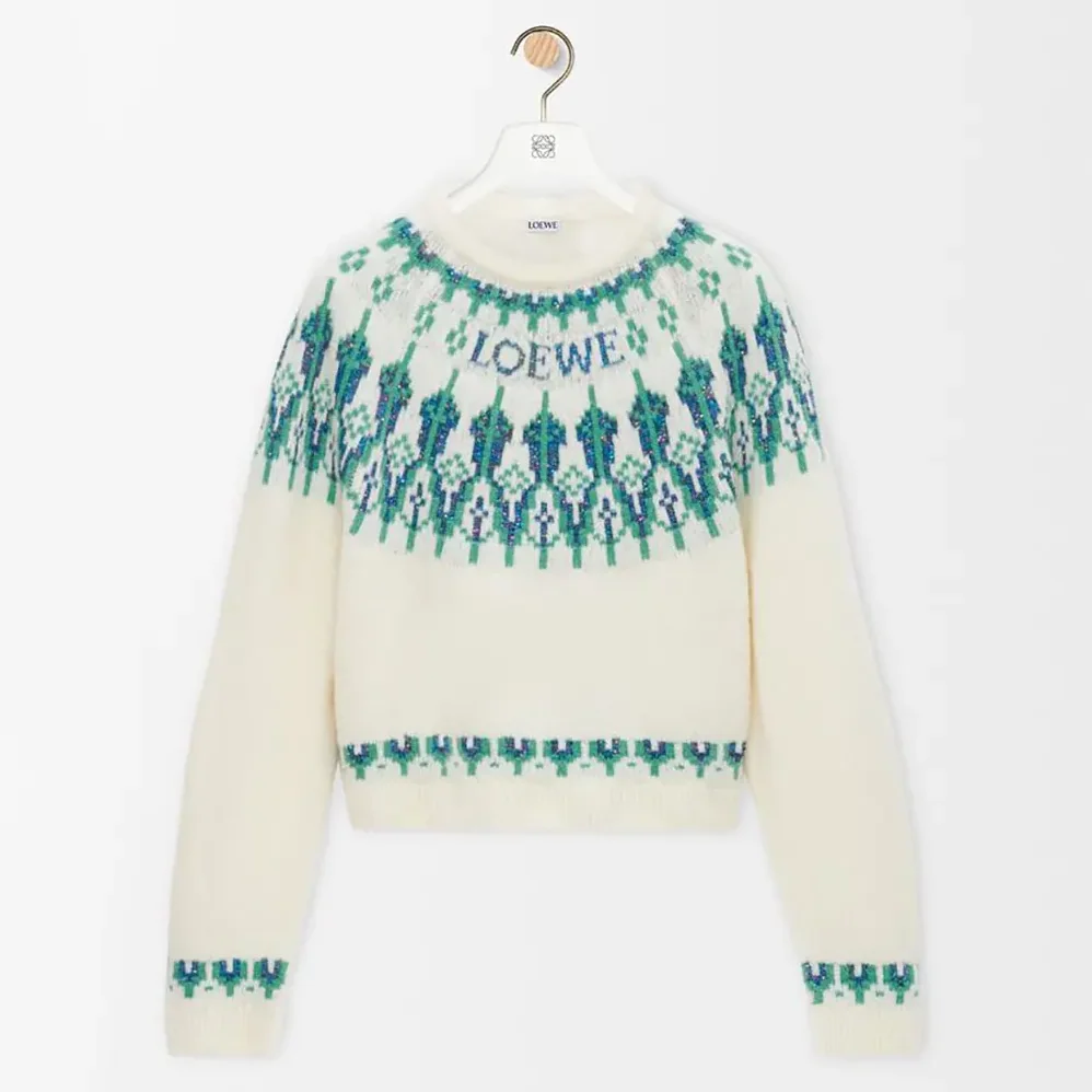 Loewe Sweater in Wool Blend for Men in White Loewe Sweater in Wool Blend for Men in White