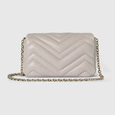 Gucci Marmont Mini Shoulder Bag in Light Grey Gold Hardware Gucci Marmont Mini Shoulder Bag in Light Grey Gold Hardware