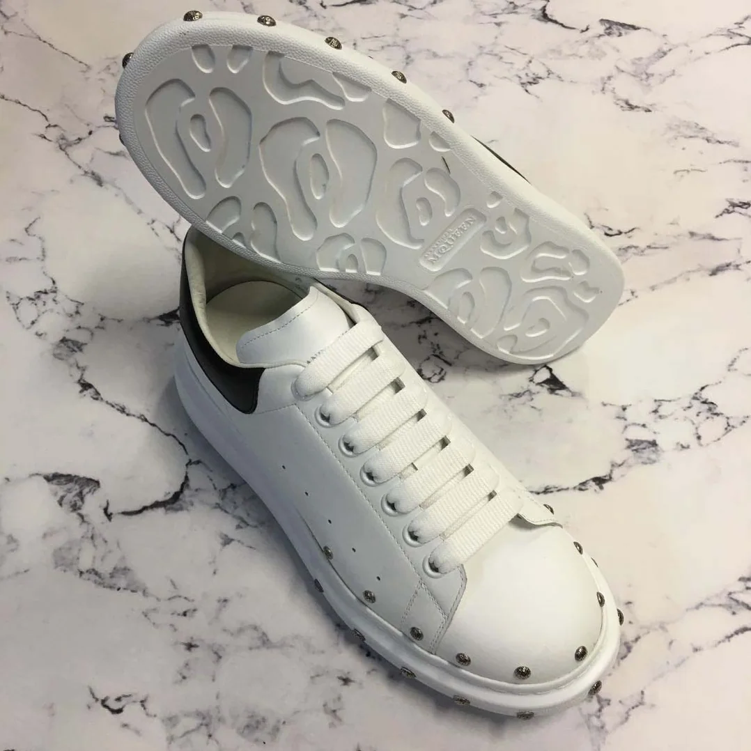 Alexander Mcqueen Oversized Sneaker with Silver Hammered Studs Shoes White for Men Alexander Mcqueen Oversized Sneaker with Silver Hammered Studs Shoes White for Men