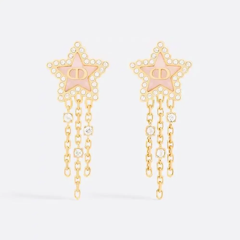 Dior Petit CD Lucky Baroque Earrings Gold-Finish Metal Silver for Women in Tone Crystals Dior Petit CD Lucky Baroque Earrings Gold-Finish Metal Silver for Women in Tone Crystals