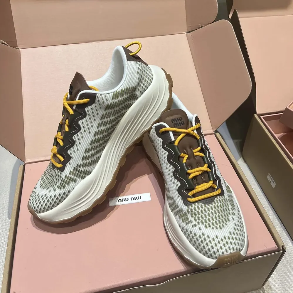 Miu Miu Technical Fabric Sneakers for Women in Green