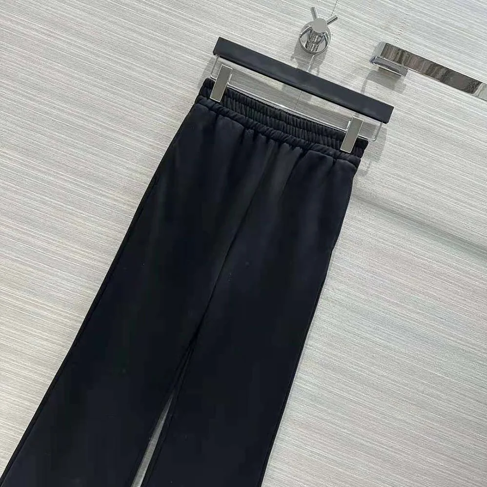 Prada Cotton Fleece Joggers with Feather Trim for Women in Black Prada Cotton Fleece Joggers with Feather Trim for Women in Black