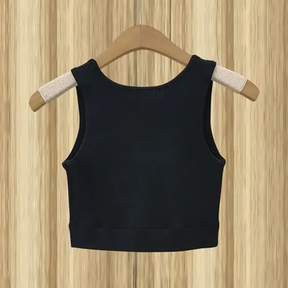 Miu Miu Viscose Top with Intarsia Logo Completes for Women in Black Miu Miu Viscose Top with Intarsia Logo Completes for Women in Black
