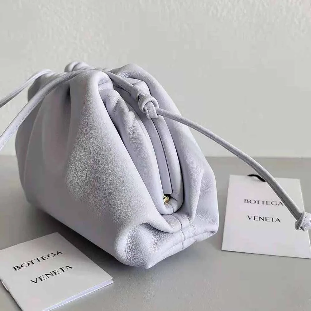 Bottega Veneta Mini Pouch Mini Leather Clutch with Strap for Women in Purple
