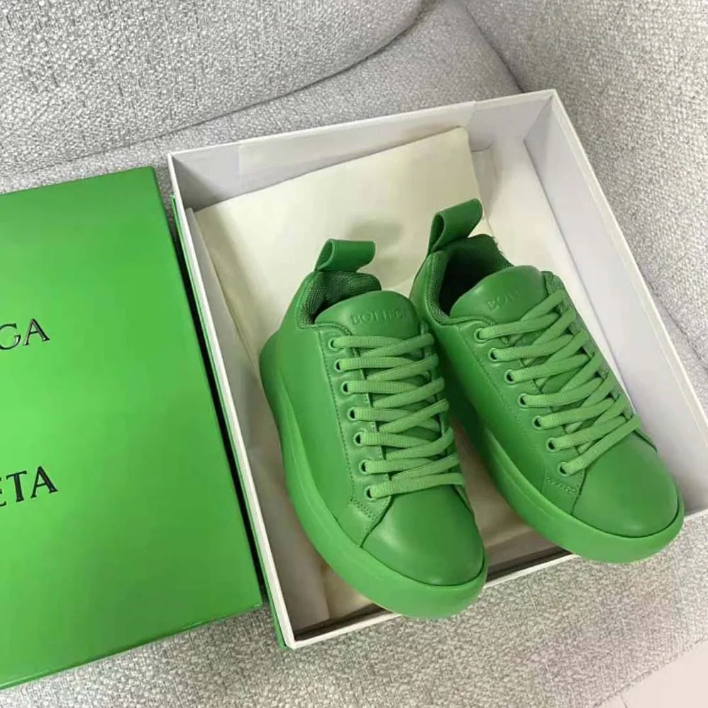 Bottega Veneta Pillow Sneaker Padded Leather Lace-up Sneakers for Unisex in Green