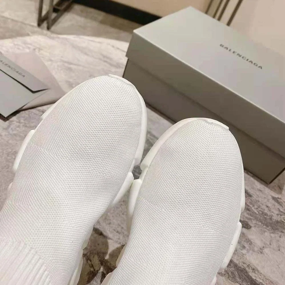 Balenciaga adidas Speed Sneaker in White and Black Sole Unit is Done in Collaboration with Adidas for Unisex Balenciaga adidas Speed Sneaker in White and Black Sole Unit is Done in Collaboration with Adidas for Unisex