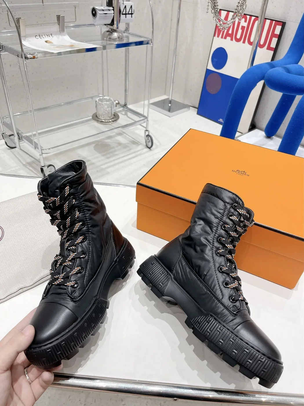Hermes Fresh Ankle Boots Black /