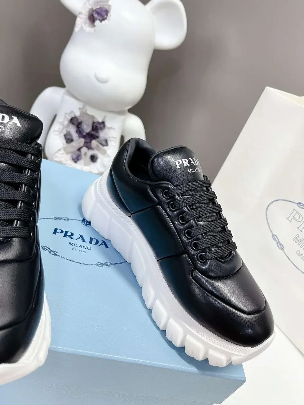 Prada Padded Nappa Sneakers Black Prada Padded Nappa Sneakers Black