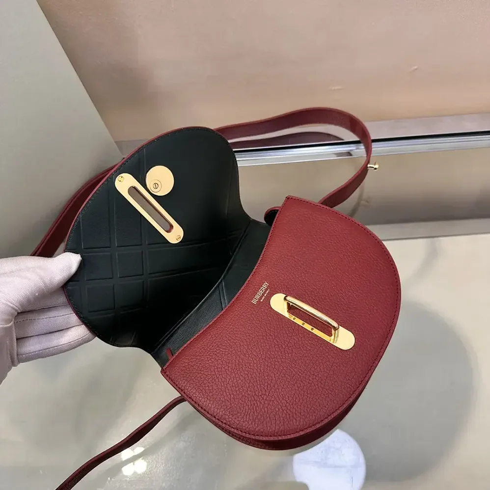 Burberry Mini Rocking Horse Bag for Women in Maroon Burberry Mini Rocking Horse Bag for Women in Maroon