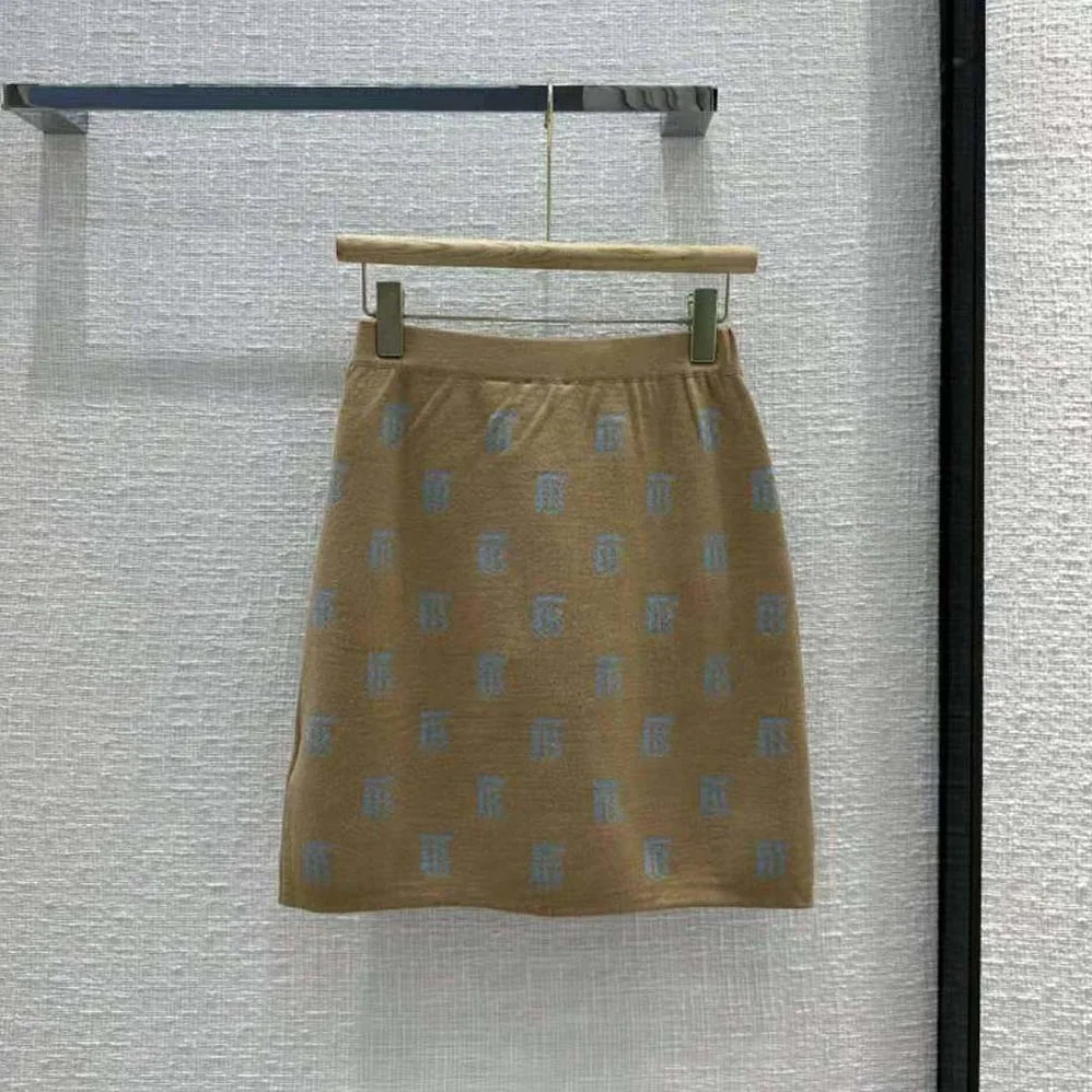 Burberry Monogram Wool Silk Blend Jacquard Mini Skirt for Women