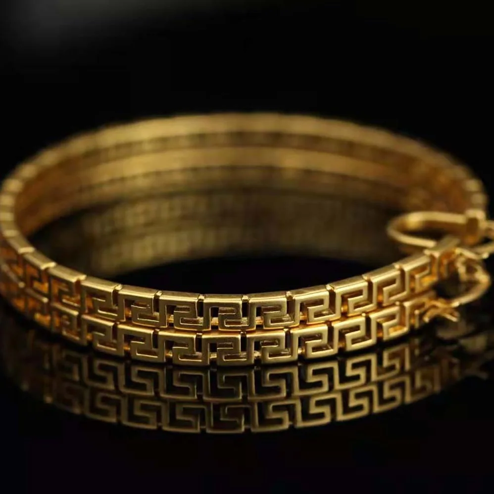 Versace Greca Hoop Earrings for Women in Gold