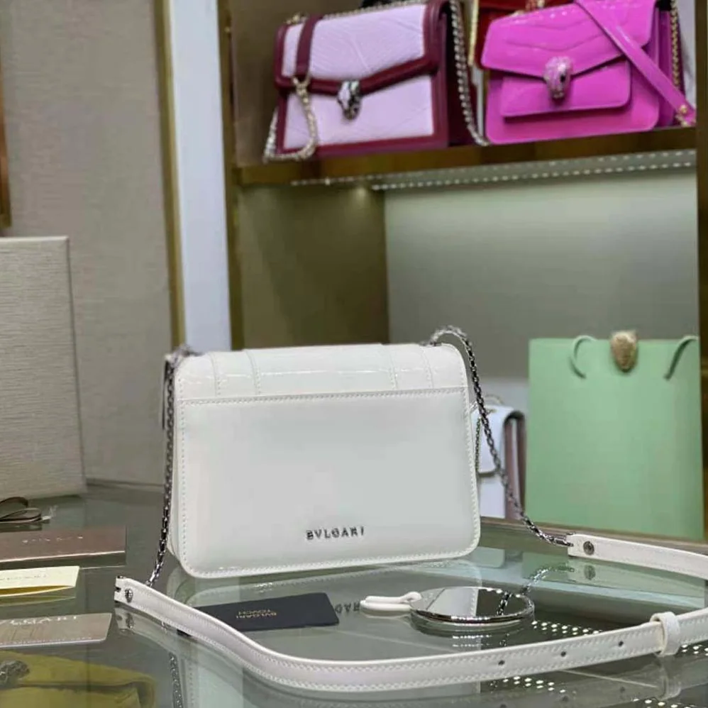 Bvlgari Serpenti Forever Crossbody Bag in Calf Leather for Women in White