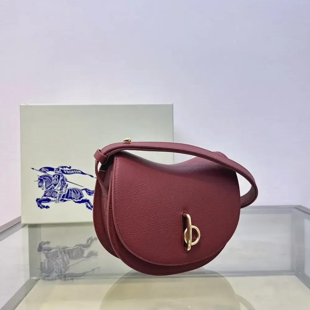 Burberry Mini Rocking Horse Bag for Women in Maroon Burberry Mini Rocking Horse Bag for Women in Maroon