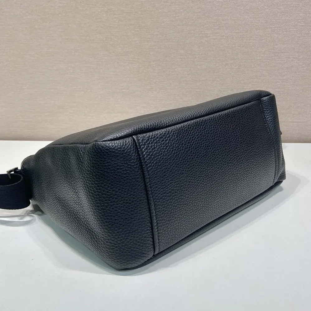Prada Leather Shoulder Bag for Men in Black