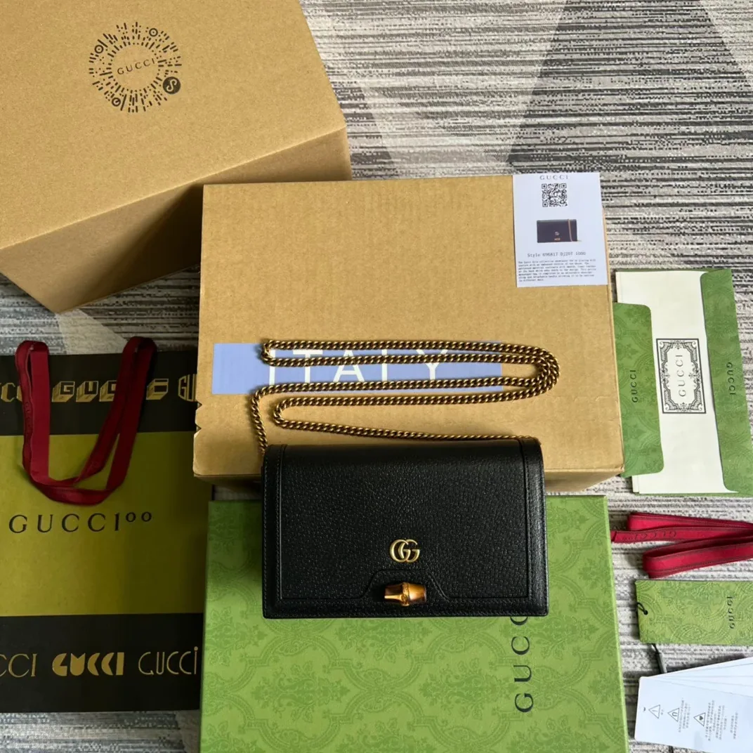 Gucci Diana Mini Bag With Bamboo Black Gucci Diana Mini Bag With Bamboo Black