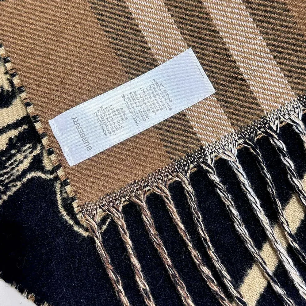 Burberry Reversible EKD Cashmere Scarf for Unisex