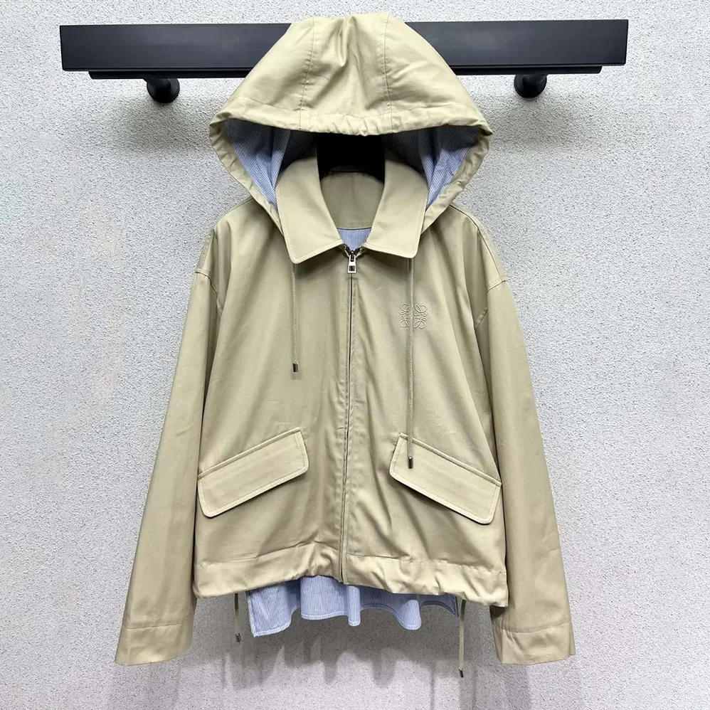 Loewe Hooded Parka in Cotton for Men in Beige Loewe Hooded Parka in Cotton for Men in Beige