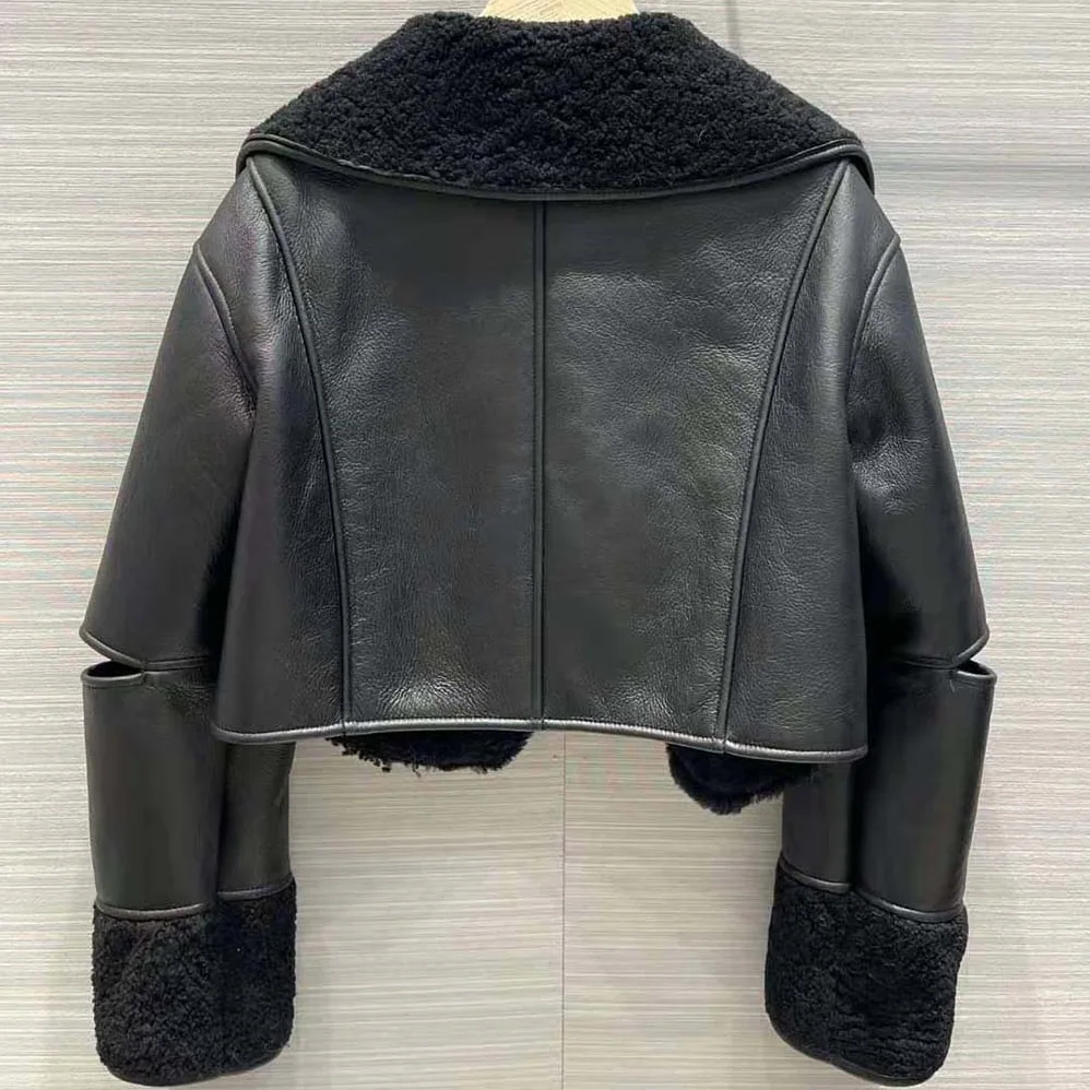 Loewe Deconstructed Jacket in Shearling for Women in Black Loewe Deconstructed Jacket in Shearling for Women in Black