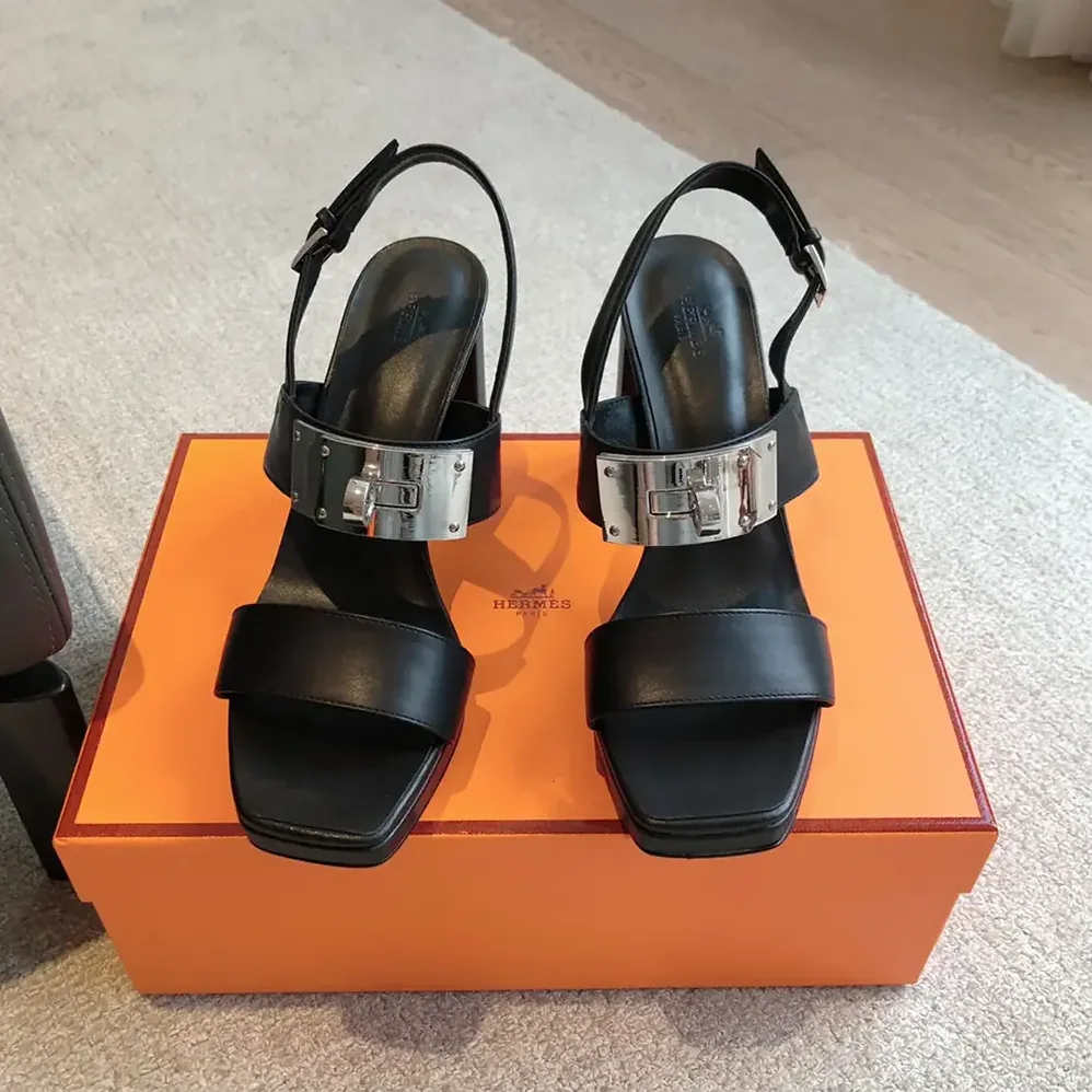 Hermes Ilona 90 Sandal-Black H241153Z for Women