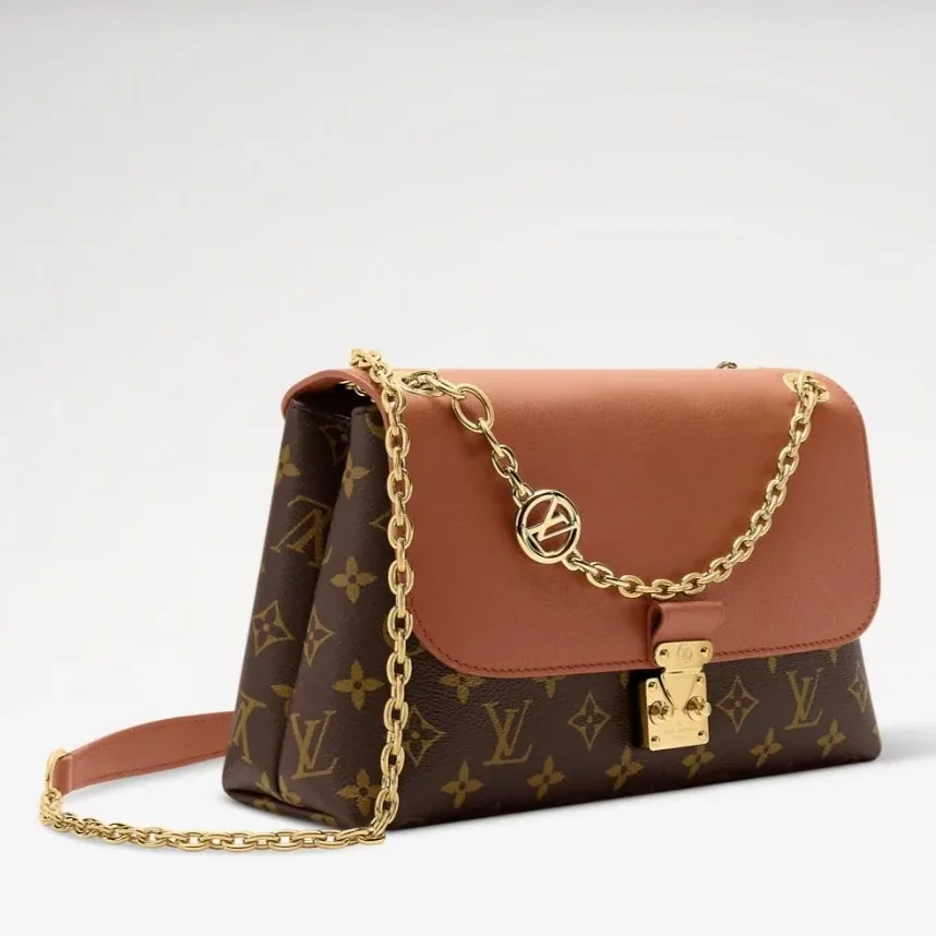 Louis Vuitton Madeleine PM Crossbody Bag / Cognac Brown Monogram Gold Hardware