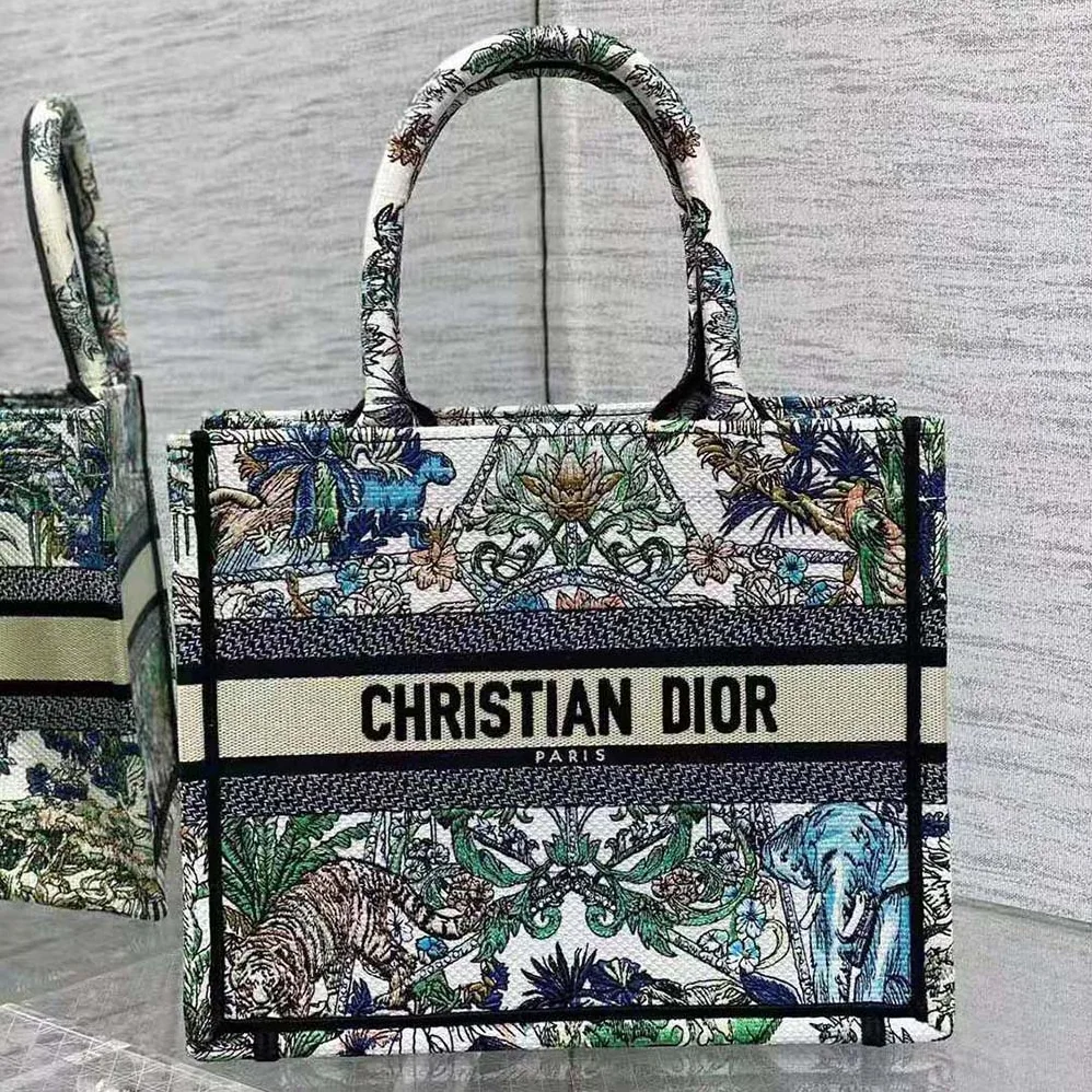 Dior Medium Dior Book Tote White Multicolor Étoile de Voyage Embroidery for Women