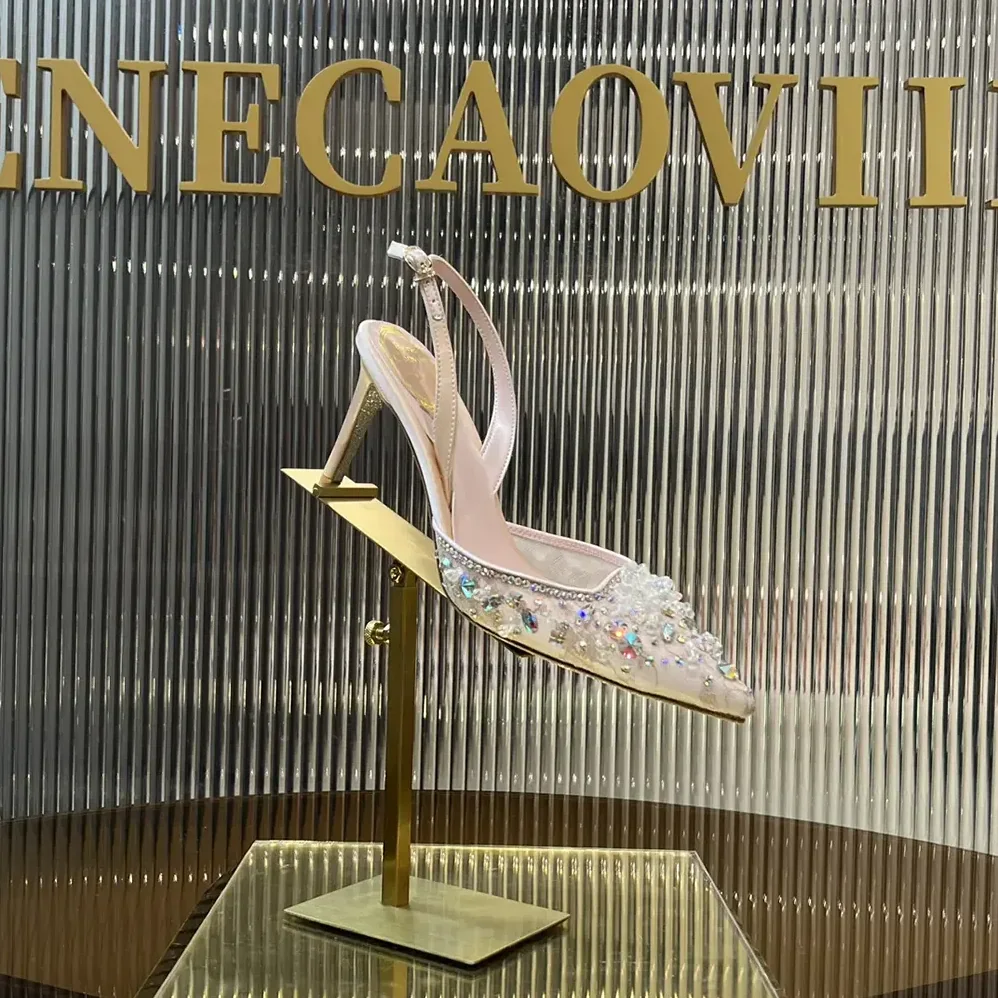 Rene Caovilla Pink Slingbacks Cinderella 75 for Women