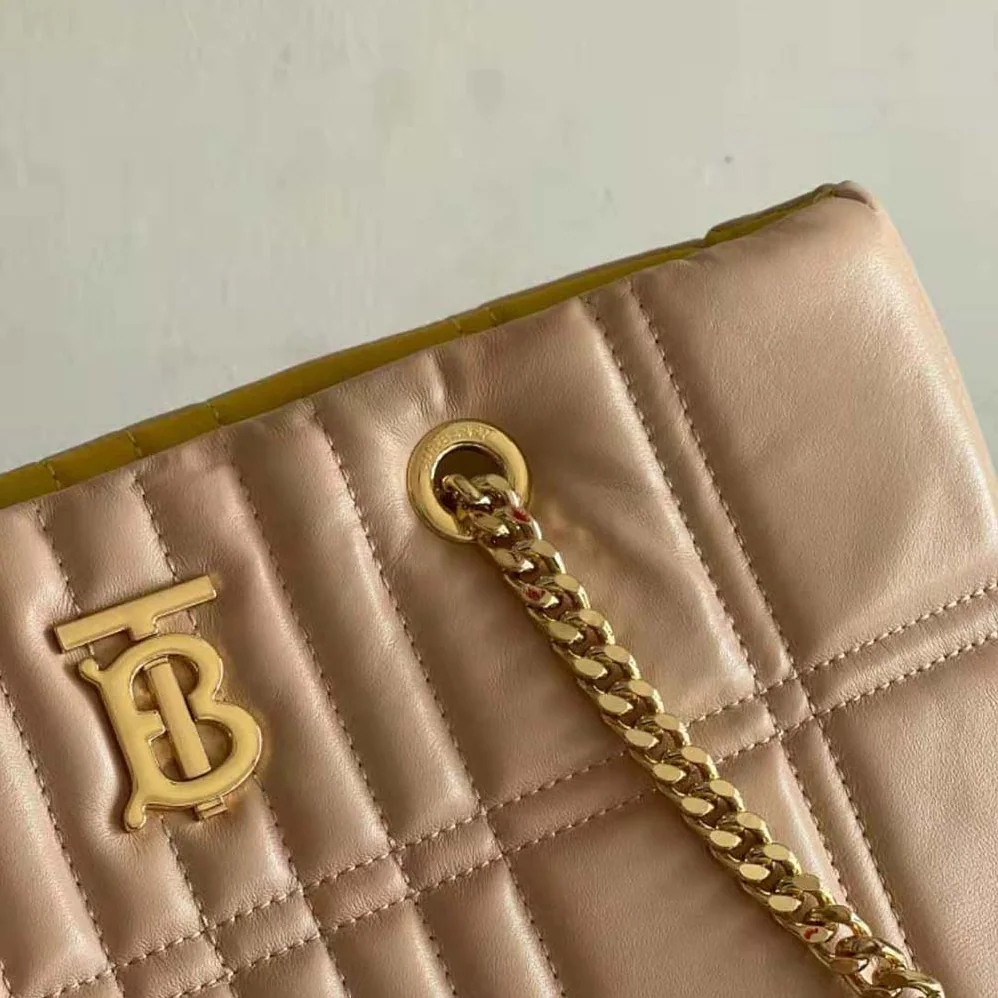 Burberry Medium Quilted Lambskin Lola Shopper Bag for Women in Sandy