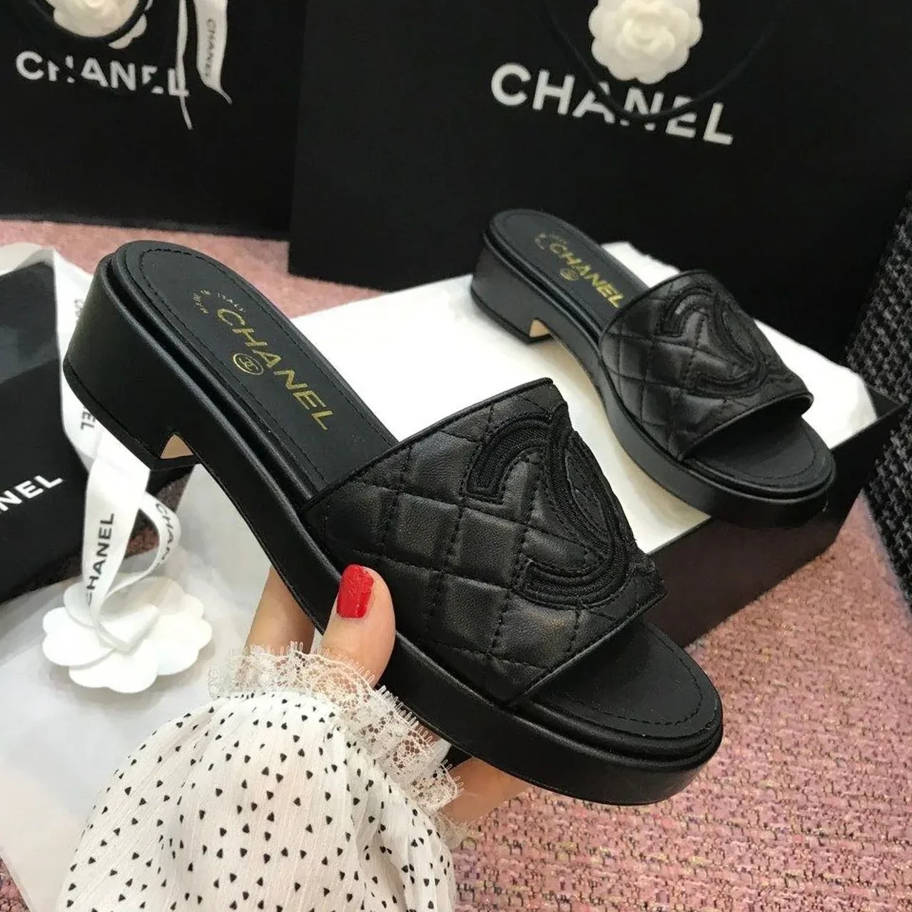 Chanel Mules Black , Shoes