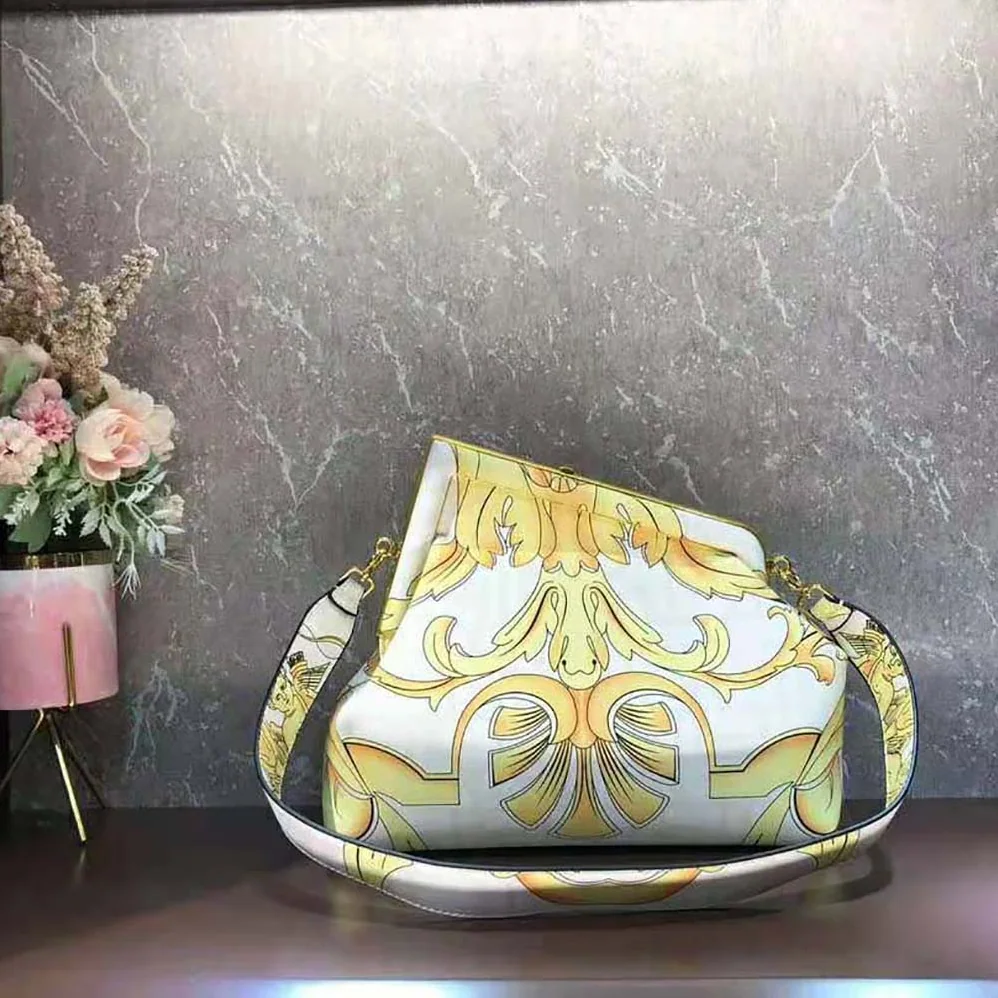 Fendi First Medium Fendace White Printed Silk Bag for Women