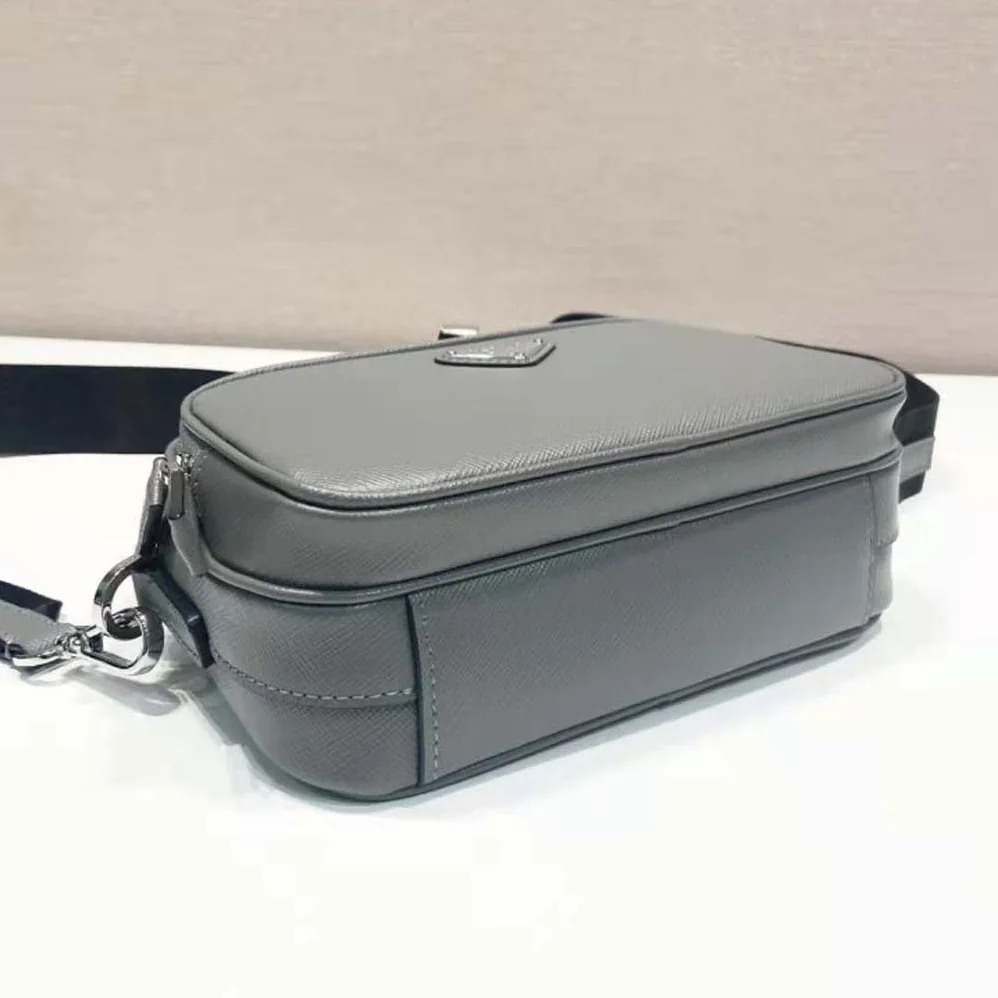 Prada Saffiano Leather Shoulder Bag for Men in Gray