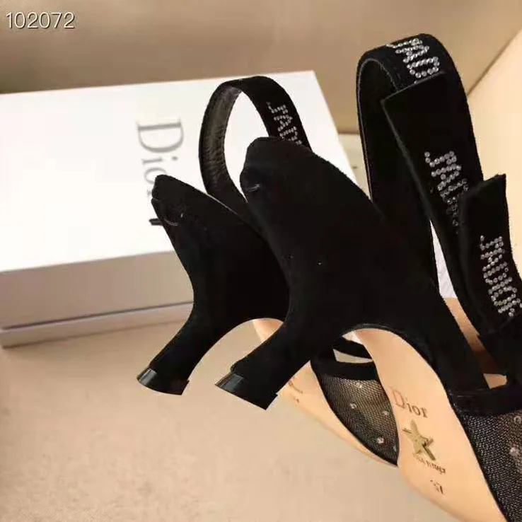 Dior J'adior Slingback Gold-Tone Dotted Swiss 6.5 cm Heel for Women in Black Dior J'adior Slingback Gold-Tone Dotted Swiss 6.5 cm Heel for Women in Black
