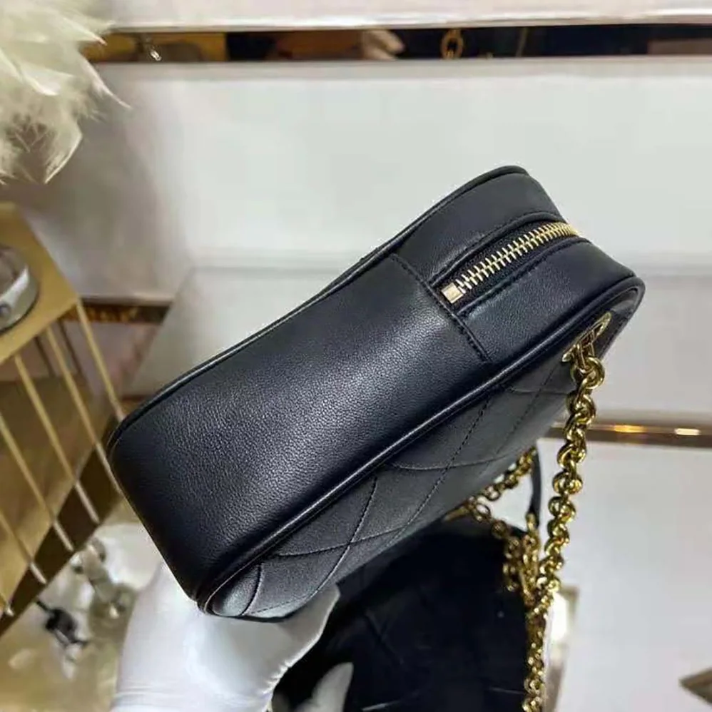 Saint Laurent YSL Le Maillon Small Chain Bag in Quilted Lambskin for Women in Black