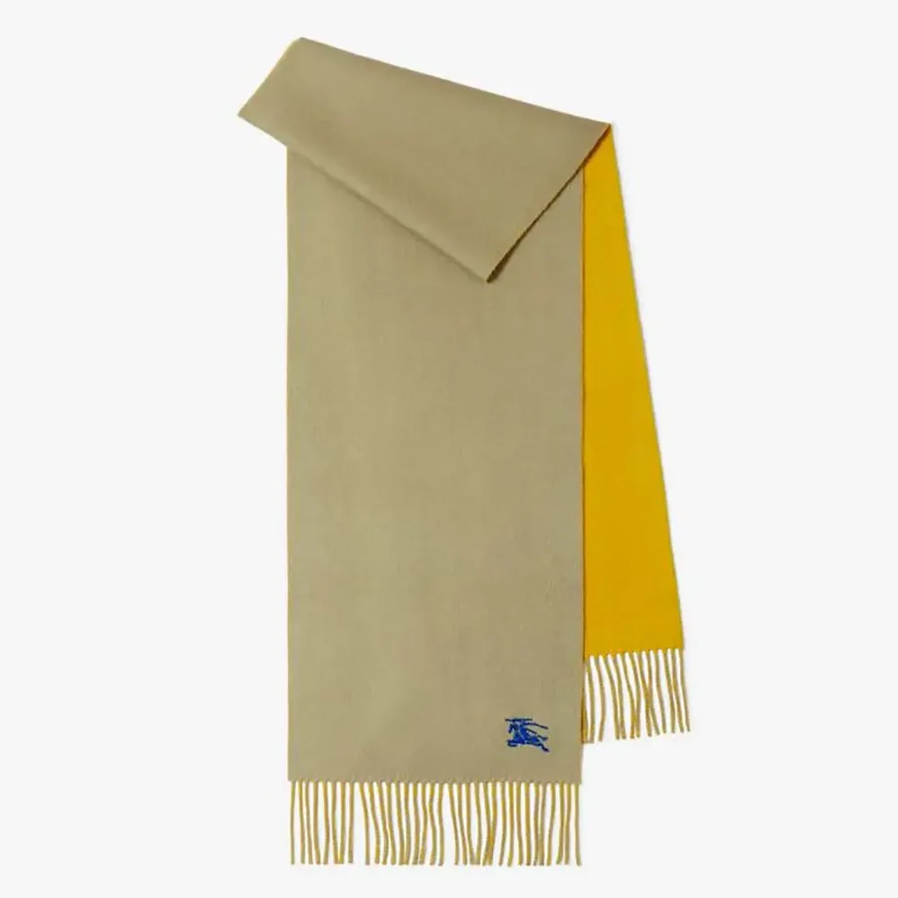 Burberry Reversible Cashmere Scarf for Unisex in Yellow Burberry Reversible Cashmere Scarf for Unisex in Yellow