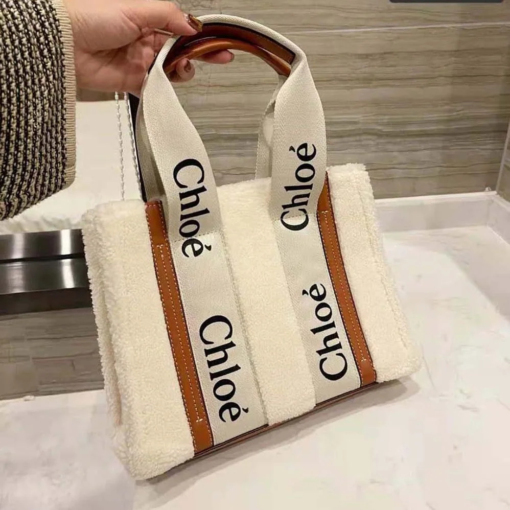 Chloe Small Woody Tote Bag with Strap for Women