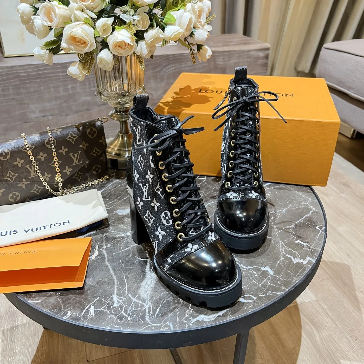 Louis Vuitton Star Trail Ankle Boots Black for Women Louis Vuitton Star Trail Ankle Boots Black for Women