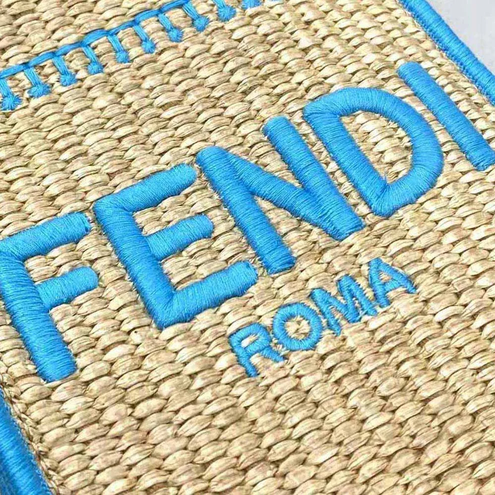 Fendi Mini Sunshine Shopper Braided Straw Mini for Women in Bag Fendi Mini Sunshine Shopper Braided Straw Mini for Women in Bag