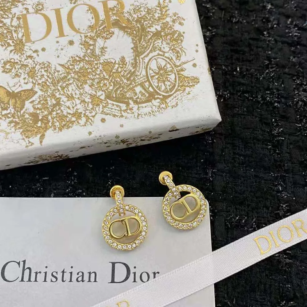 Dior Clair D Lune Earrings Gold-Finish Metal and Silver for Women in Tone Crystals Dior Clair D Lune Earrings Gold-Finish Metal and Silver for Women in Tone Crystals