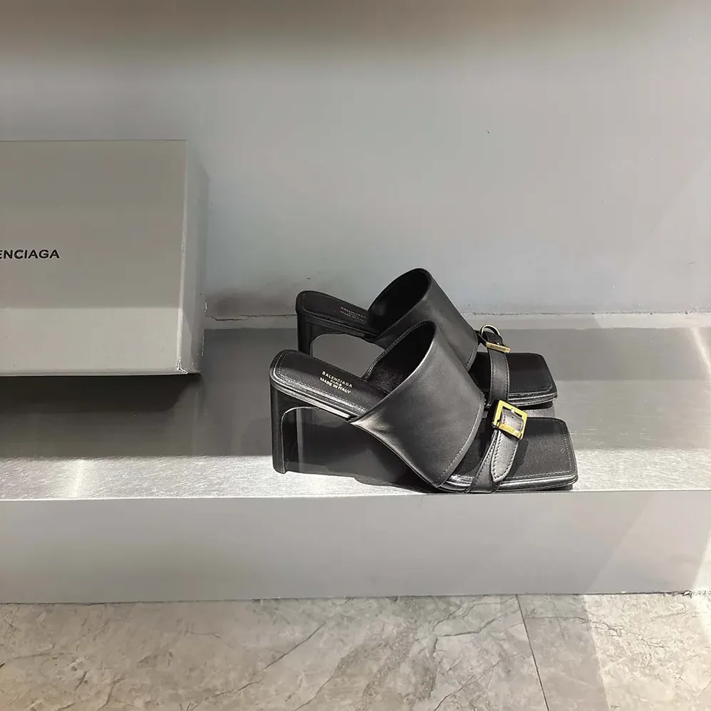 Balenciaga Bel Air 80mm Sandal in Black Smooth Calfskin for Women Balenciaga Bel Air 80mm Sandal in Black Smooth Calfskin for Women